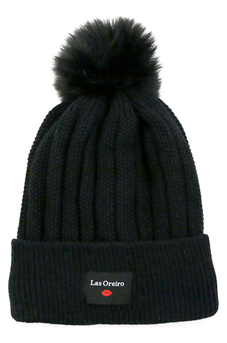 Gorro Tejido Lana Mujer Las Oreiro Corderito Polar C/ Pompon