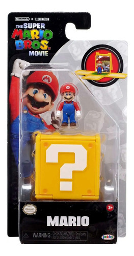 2 Pack Figuras Mario Bros 3cm Y Bloque Original