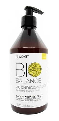 Imagen 1 de 10 de Acondicionador Enjuague Vegano Bio Balance Pelo Seco Primont