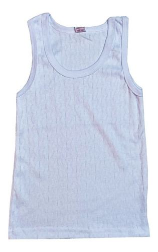 6pz Camiseta Estreiia Rombo Blanca Algodón Para Bebe