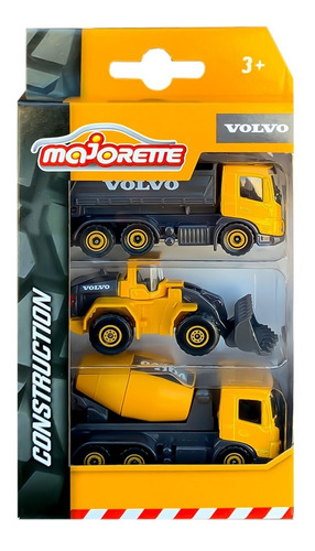 Kit Pacote 3 Miniaturas Volvo Construção Majorette - Variado