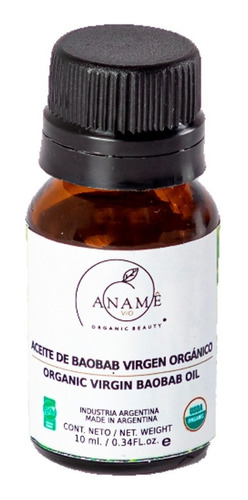 Aceite De  Baobab Virgen Orgánico X 10 Ml. Cert - Aname Vio 