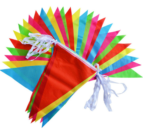 Banderín Con Banderas Triangulares De 100 M, Colorida