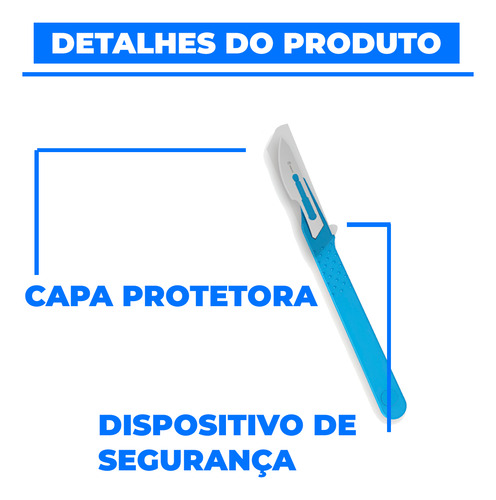 10un Bisturi Descartável Com Cabo N10 Medix Disp Segurança