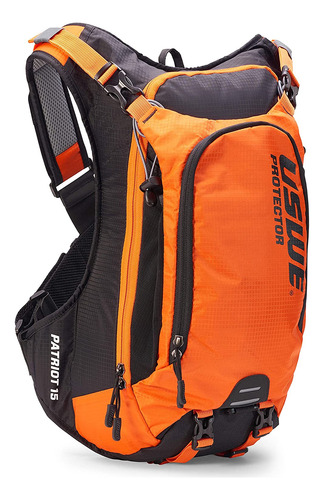 Mochila Mountain Bike Naranja Negra Ergonomica 15l Uswe