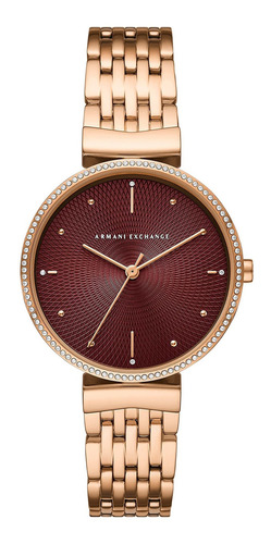 Reloj Mujer Armani Exchange Ax5912 Cuarzo Pulso Oro Rosa En