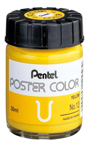 Tinta Guache Pentel Poster Color Amarelo 12 30ml