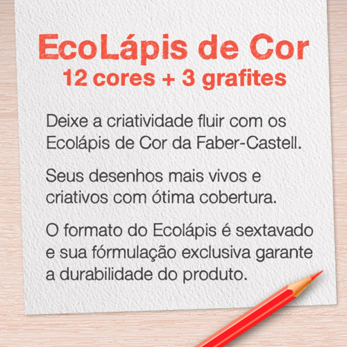 Lápis De Cor 12 Cores + 3 Grafite Faber-castell 15 Unid.