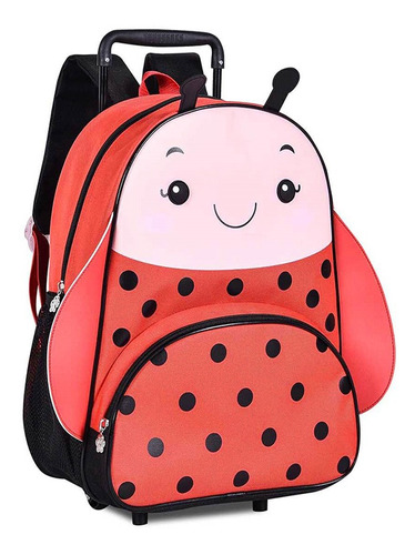 Mochila De Rodinhas Infantil Escolar 15  - Joaninha - Clio