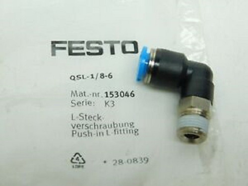 Racor Conector Rápido En L Festo Qsl-1/8-6 (2 Pza) Nr 153046