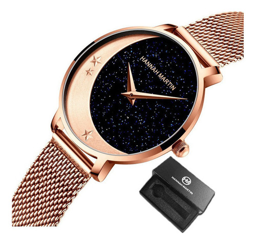 Relojes Casuales De Mujer Con Cinturón De Malla De Hannah Ma Color De La Correa Rose Golden