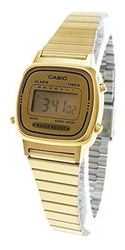 Reloj Casio Para Mujer La-670wg-9d Digital En Acero Dorado 