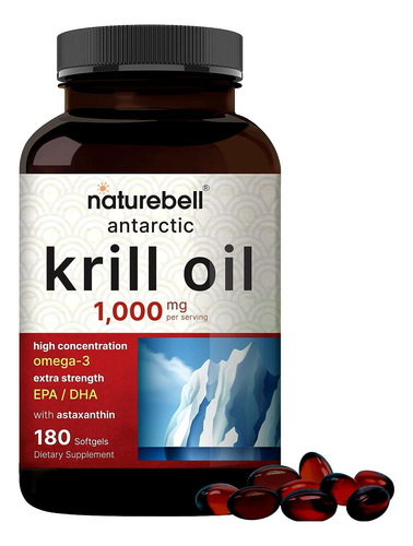 Krill Oil Astaxantina 1200 Mg 180 Caps Omega 3 Epa Dha Aceit