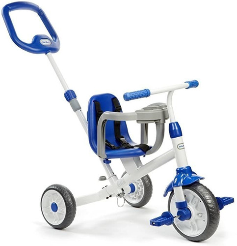 Pequeñas Motos Ride N Learn Triciclo 3 En 1, Azul