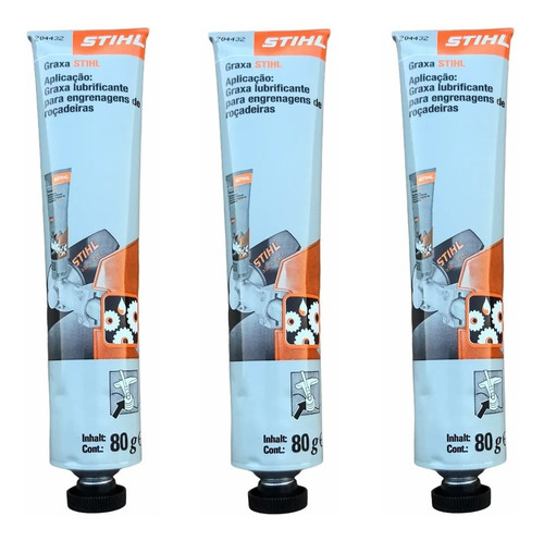 Graxa Para Roçadeira Stihl Tubo 80g Original 3 Unidades