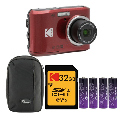 Kodak Pixpro Fz45 Friendly Zoom - Paquete De Cámara Digita. Color Rojo