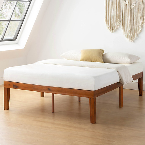 Cama De Madera Maciza 40 Cm Plataforma Cerezo Tamaño Queen