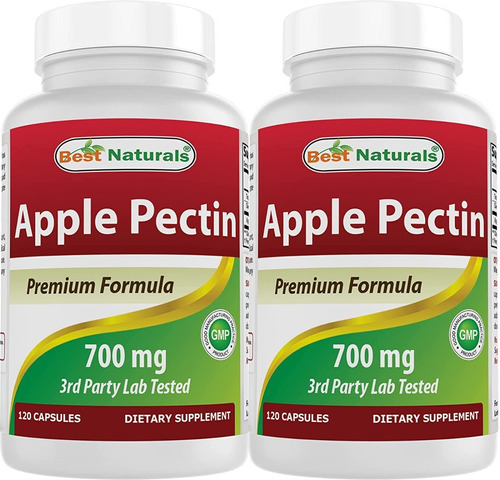 Apple Pectina 700 Mg Best Naturals 120 Cápsulas (paq 2)
