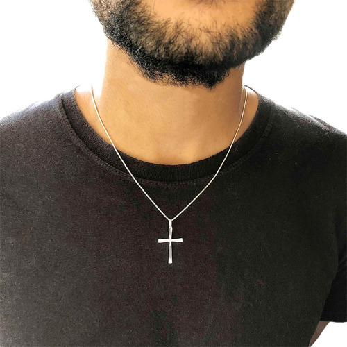 Pingente Joia Em Prata 925 Cruz Diamantada Cor Prateado