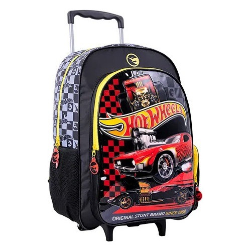 Mochila Hot Wheels Escolar Con Carro 45cm