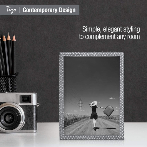 Porta-retratos Tizo Design Jeweled Metal Com Cristal 5x7 Dou