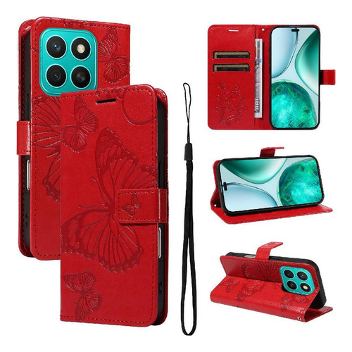 Funda Magnética Case For Honor X8c 4g De Piel Sintética Con Soporte Abatible Con Ranura Para Tarjetas, Funda A Prueba