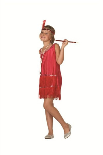 Disfraz Para Niña Chica Flapper De Los 20 Rojo Talla L