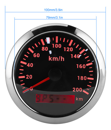 Velocímetro Gps 85mm 200km/h Odômetro Impermeável Para Barco