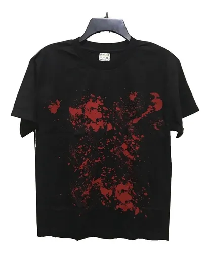 Playera Negra Costplay Mancha De Sangre Unica Talla Env o gratis