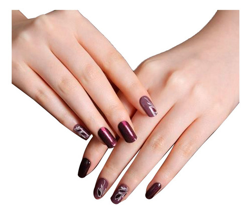 Uñas Sticker Efecto Gel Tiolla Purple Muse