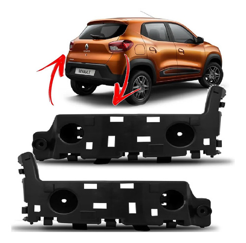 Par Guia Parachoque Traseiro Renault Kwid 2017 18 19 20 2021