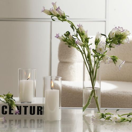 Set Udu De 3 Velas Blancas De Pilares Y 3 Candelabros De De