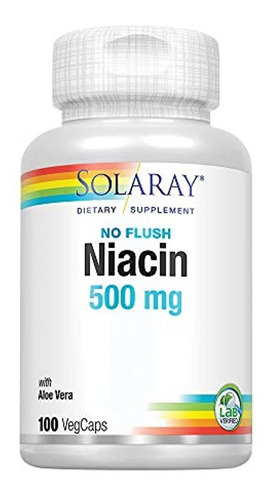 Solaray Niacin No Flush Capsules 500 Mg 100 Count