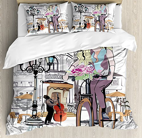 Fundas Para Edredones - Paris Duvet Cover Set, Young Girl Wi