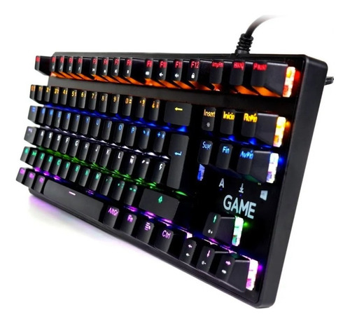 Teclado Gamer Mecánico Pc/ps4/xbox Switch Rojo Programable Color del teclado Negro
