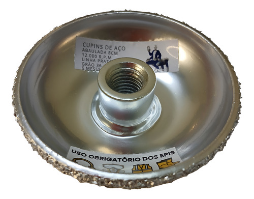 Disco Abaulada 8 Cm - Rosca M14 Grão 36