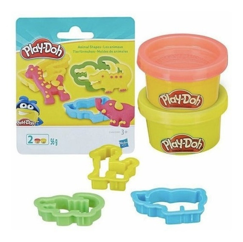 Play Doh 2 Masas Con 3 Moldes De Figuras - Empaque Bolsa