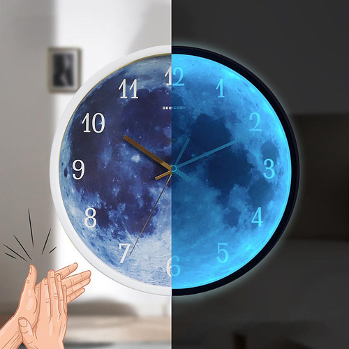 Luz Nocturna Reloj De Pared Reloj Luminoso Redondo 12