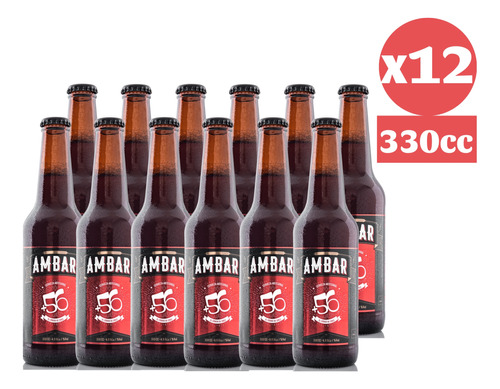 Pack 12x Cerveza Artesanal +56 Ambar Ale 330cc Botella