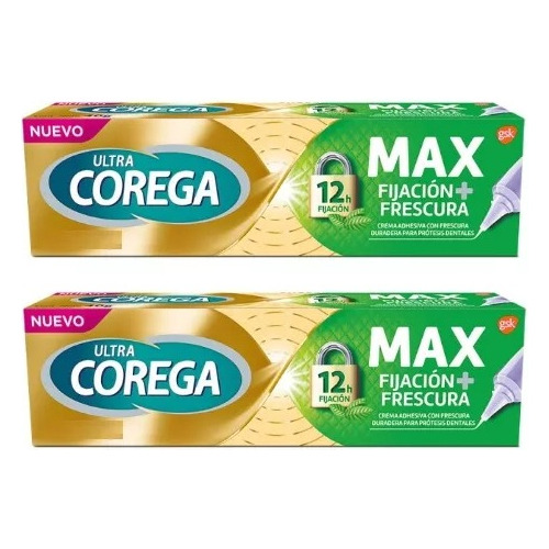 Corega Ultra 70g Sin Sabor Máximo Sellado Menta 2 Unidades