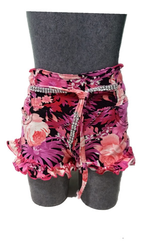 Short Tipo Falda De Niña. Licra Algodón. Rosa