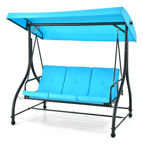 Silla Columpio De 3 Plazas Para Jardin Gpl Turquesa