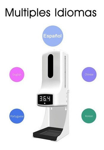 Imagen 4 de 9 de Dispensador Termómetro Automático Gel K9 Pro