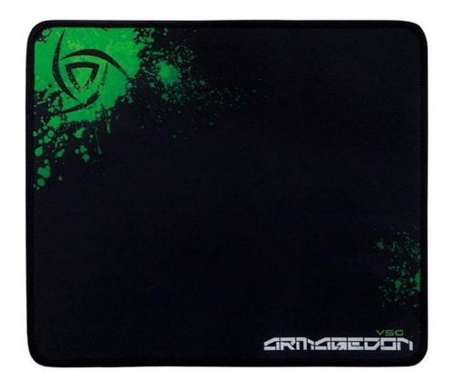 Mouse Pad gamer VSG Armagedon de goma m 320mm x 350mm x 3mm negro/verde