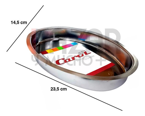 Legumbrera Oval Profunda Carol Acero Inoxidable 23,5x14,5 Cm