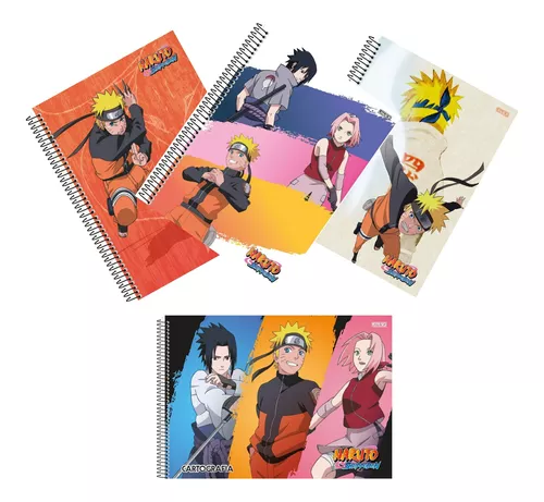 Kit 2 Cadernos Naruto Shippuden + Caderno Desenho Naruto - SD