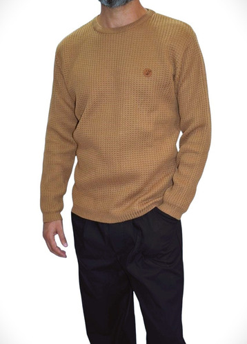 Combo Kit Ambo Enfermero Sweater Hombre Panal Marrón Claro Lisa Xl