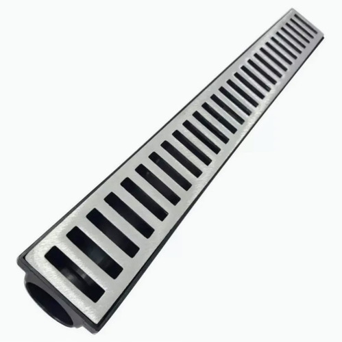 Imagem 1 de 5 de Ralo Linear Piscina Banheiro Grelha Alumínio C/ Coletor 6x50
