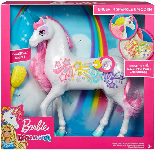 Unicornio Brillante Luces Y Sonido Magicas Barbie Dreamtopia