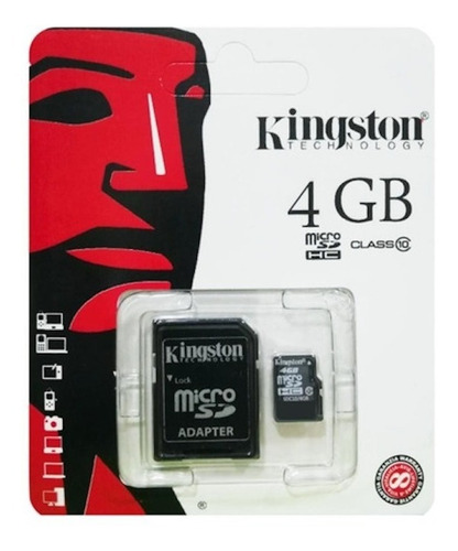 Memoria Micro Sd 4gb Kingston Clase 10 Incluye Adaptador Sd